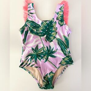Shade Critters botanical one piece swimsuit with fringe EUC Size: 2T
